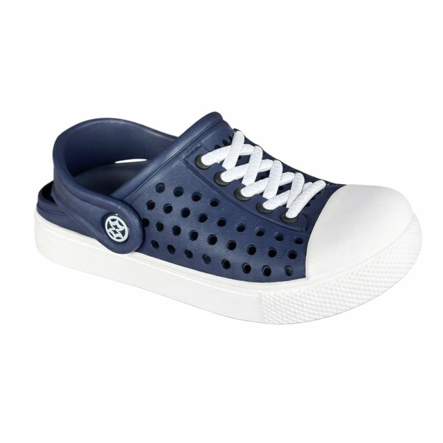 chodaki dziecięce granatowe klapki ogrodowe KV BABY profil boczny