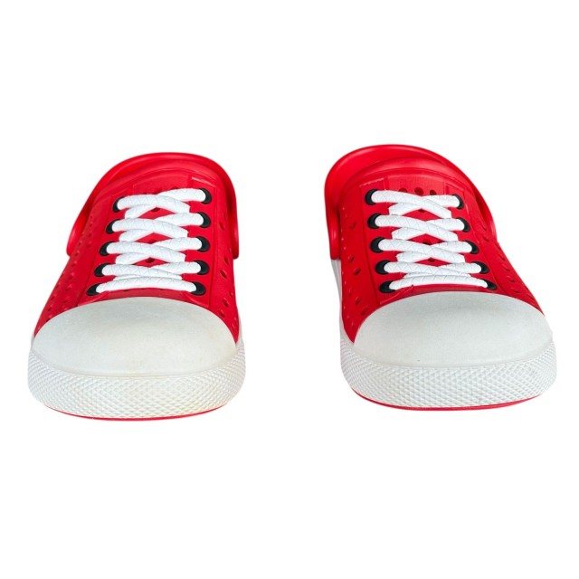 klapki dziecięce czerwone KV BABY chodaki ogrodowe para przód