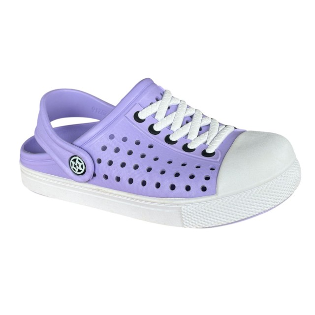 chodaki dziecięce fioletowe KV BABY lekkie wygodne widok z boku