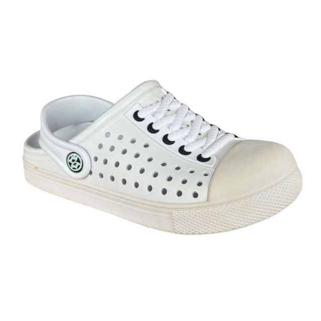 buty do wody dla dzieci białe chodaki KVbabby z paskiem widok profil