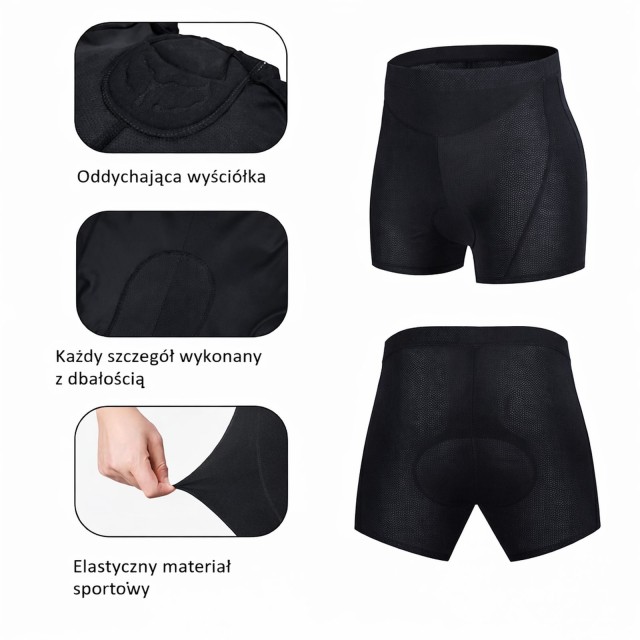 spodenki rowerowe damskie wkładka 4D oddychający materiał szczegóły