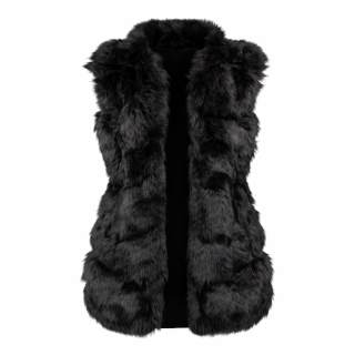 Kamizelka damska futrzana elegancka czarna OUTLET XL Fashionable