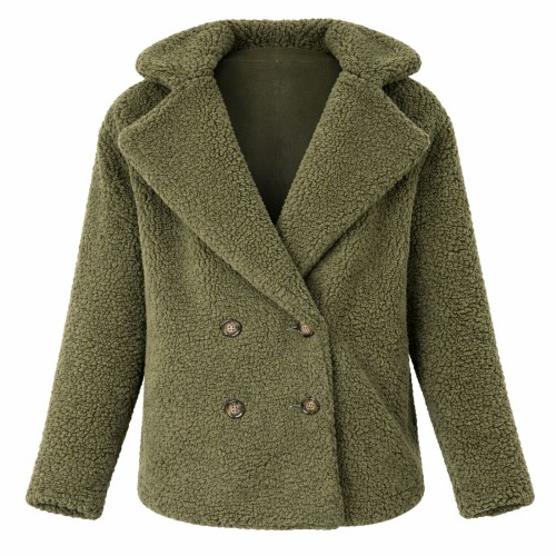 kurtka damska teddy bear czarna oversize baranek przód