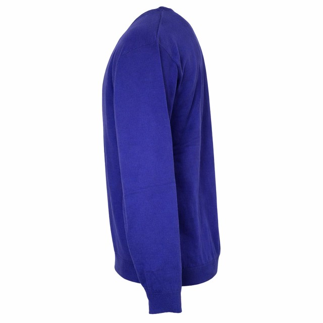 Sweter męski Pierre Cardin niebieski profil lekki bawełna V-neck