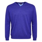 Sweter męski V-neck bawełniany elegancki lekki klasyczny OUTLET Pierre Cardin