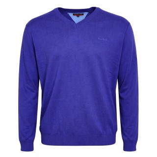 Sweter męski V-neck bawełniany elegancki lekki klasyczny OUTLET Pierre Cardin