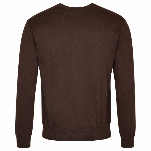 Sweter męski Pierre Cardin brązowy tył prosty elegancki bawełna