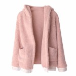 Bluza damska pluszowa z kapturem ciepła różowa L dłuższa kieszenie wygodna casual OUTLET
