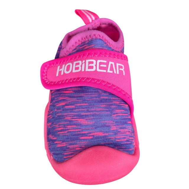 Kapcie dziecięce barefoot do przedszkola szybkoschnące różowe rzep przód