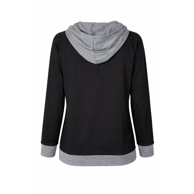 czarna bluza damska oversize XL cienka wiosenna Mundido tył kaptur