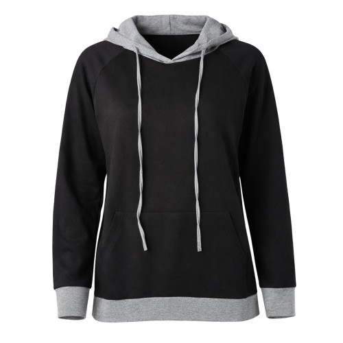 bluza damska kangurka czarna oversize XL cienka wiosenna Mundido przód