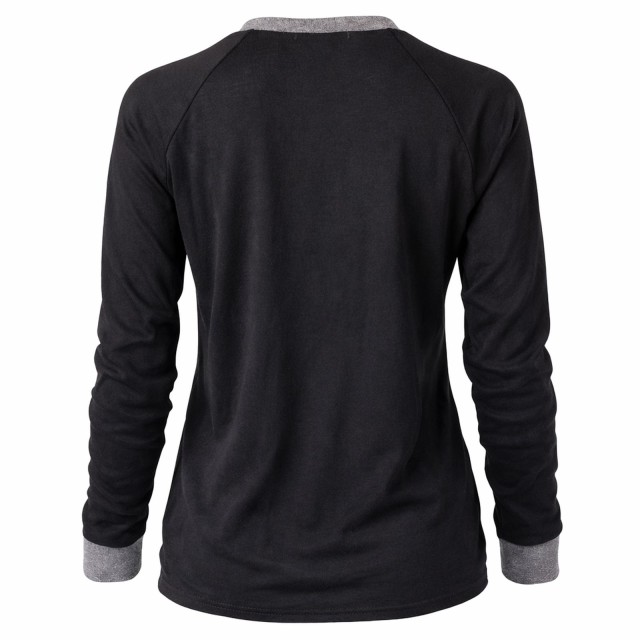 czarna bluza damska Mundido tył luźna cienka wiosenna bawełniana