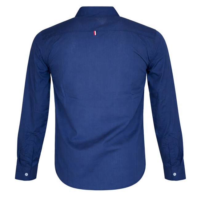 koszula męska granatowa tył dopasowany krój slim elegancka