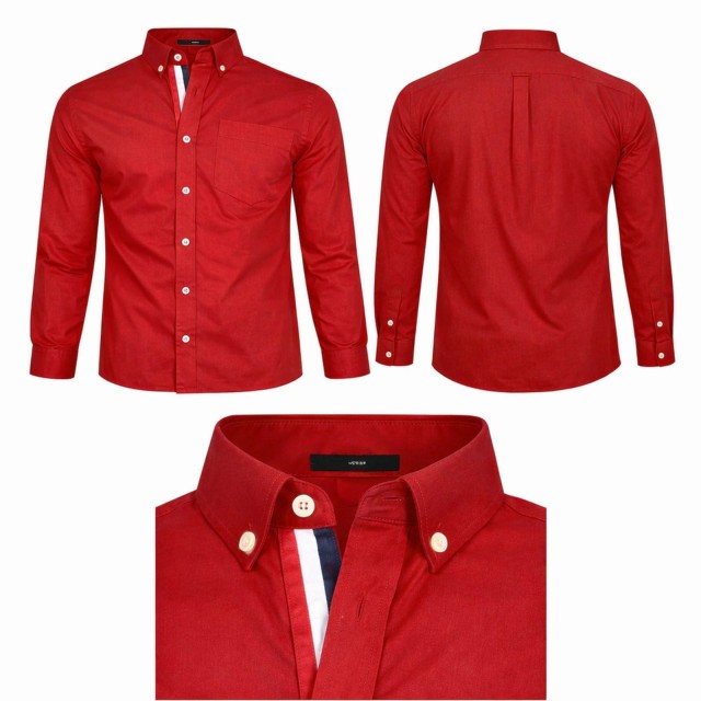 koszula męska czerwona detale lamówka elegancka slim fit outlet