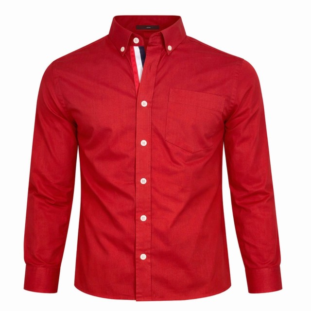 koszula męska czerwona przód slim fit elegancka do pracy