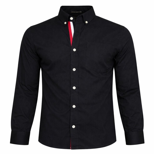 koszula męska czarna slim fit przód