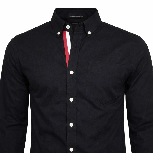 koszula męska czarna slim fit elegancka przód