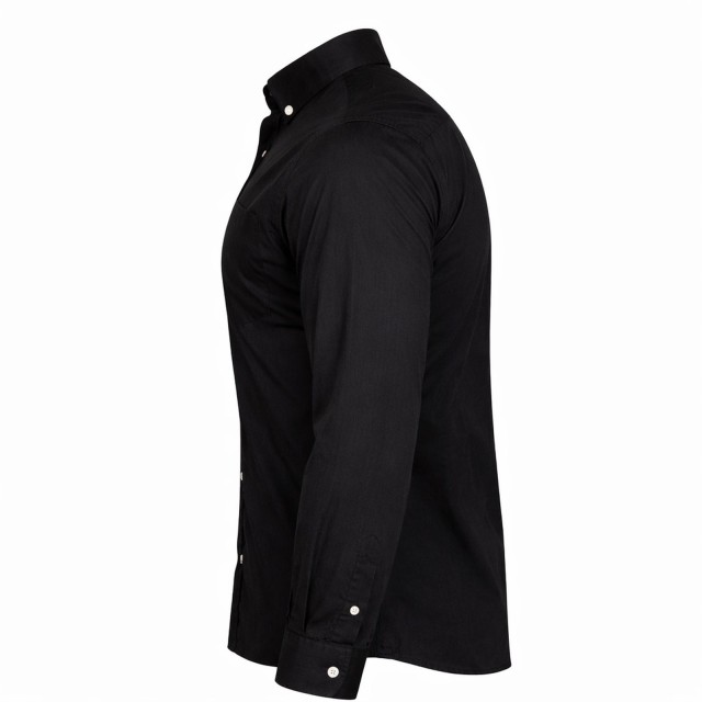 koszula męska czarna slim fit bok