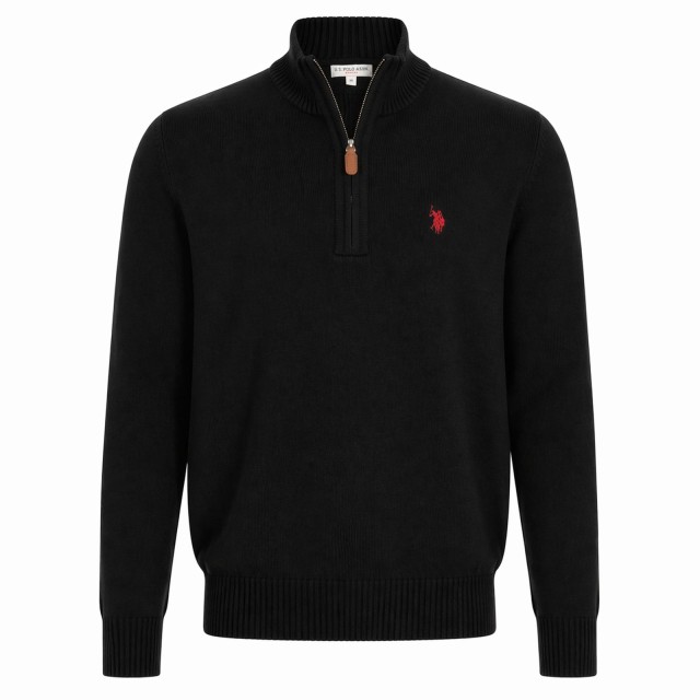 polgolf meski us polo assn czarny z zamkiem bawelniany