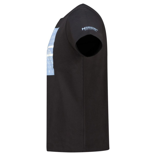 Geographical Norway Jodana Men Black koszulka detal rękaw logo bawełna