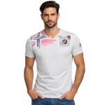 Koszulka Męska Szara 100% Bawełna Kieszonka Skórzany Detal T-shirt Jamo 254 Geographical Norway