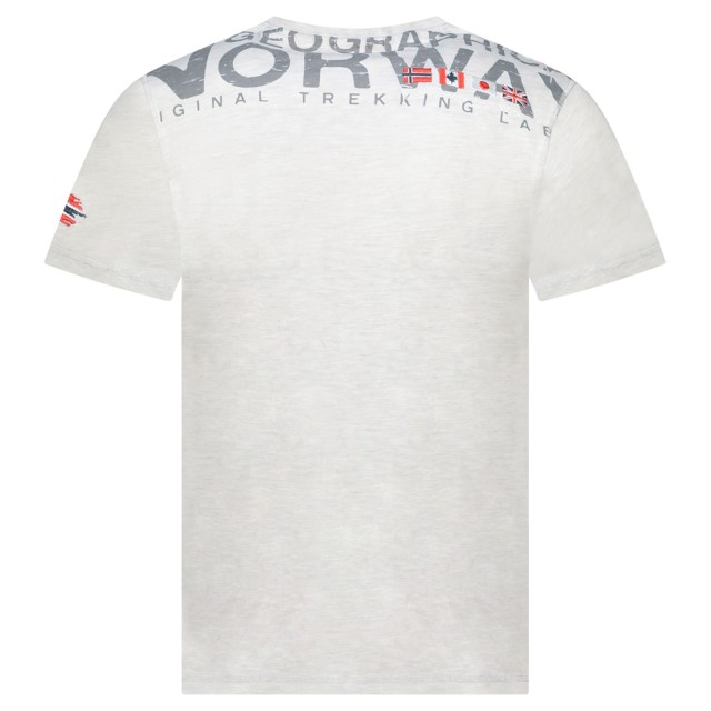 Koszulka męska szara tył klasyczny t-shirt bawełniany Geographical Norway