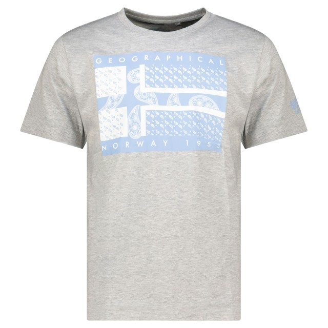 Geographical Norway Jodana Men Grey koszulka szara nadruk przód t-shirt męski