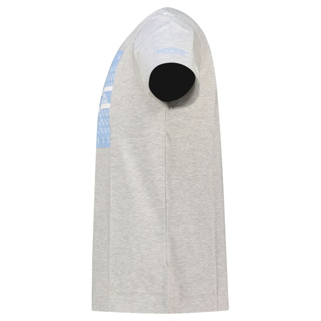 Geographical Norway Jodana Men Grey koszulka szara detal rękaw logo bawełna