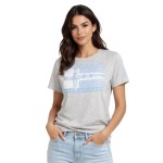 Koszulka damska Geographical Norway Jodana DB Lady 235-1 szara 100% bawełna miękka komfortowa 