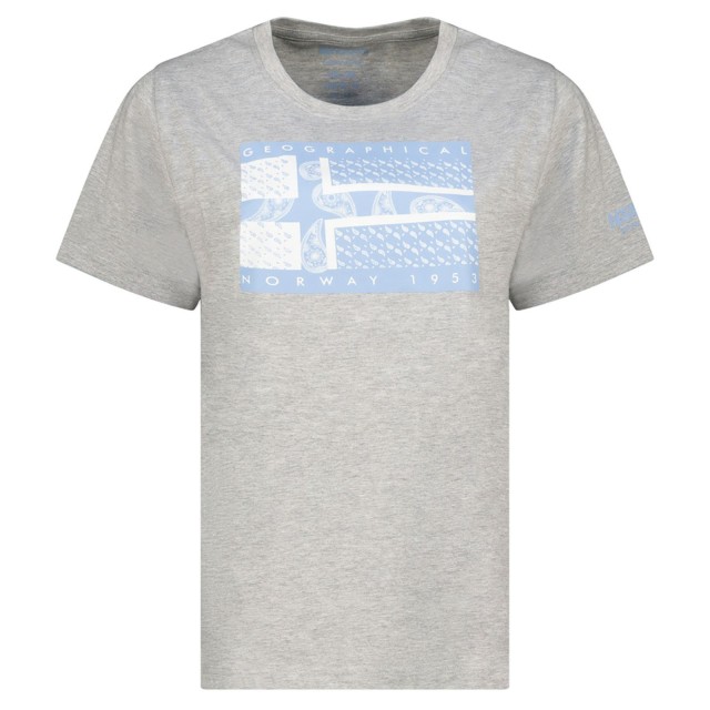 szara koszulka damska Geographical Norway Jodana DB Lady nadruk przód t-shirt bawełna