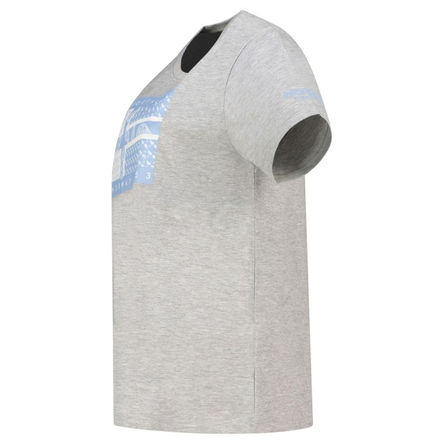 detal koszulki damskiej Geographical Norway szary t-shirt bawełniany Jodana DB Lady rękaw