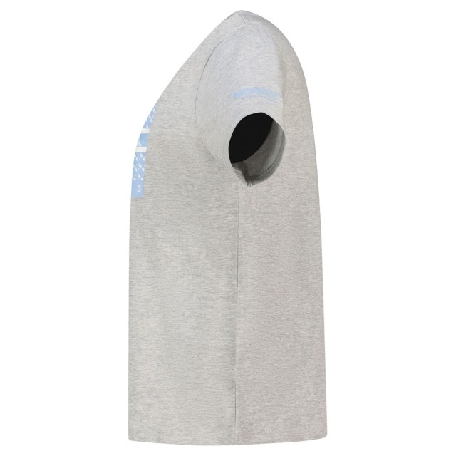 detal koszulka damska szara Geographical Norway kołnierz materiał 100% bawełna t-shirt