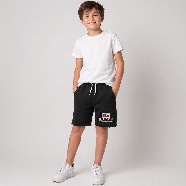 czarne spodenki chłopięce na chłopcu sportowe wygodne Hollifield Madisson szorty