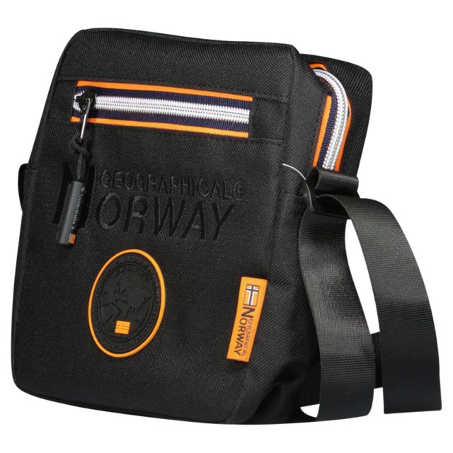 torebka męska Geographical Norway Silvan Black wnętrze kieszenie organizacja Oxford