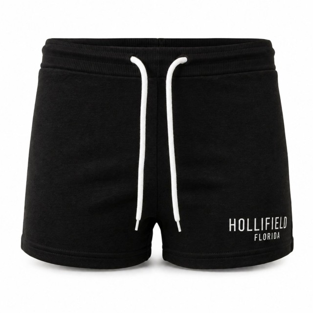 spodenki damskie czarne Hollifield Muncie Lady przód szorty sportowe z regulowanym pasem