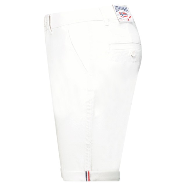 spodenki chino męskie białe GeoNorway detal materiału premium