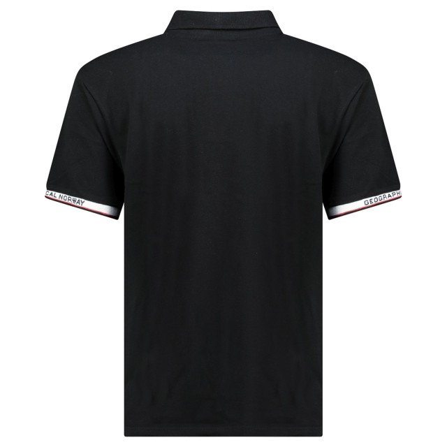Koszulka polo męska czarna Geographical Norway tył klasyczny fason
