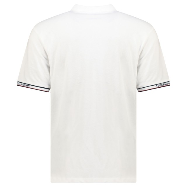 koszulka polo męska biała Geographical Norway tył klasyczny fason