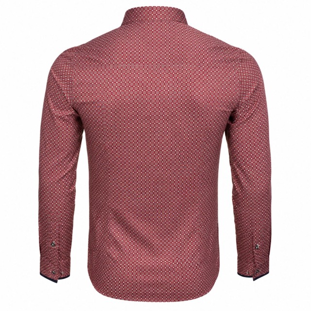 Tył koszuli męskiej Cipo Baxx slim fit wzorzystej