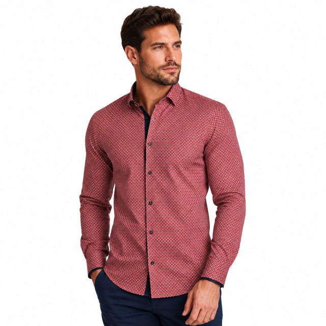 Koszula męska Cipo Baxx slim fit na modelu elegancka casual
