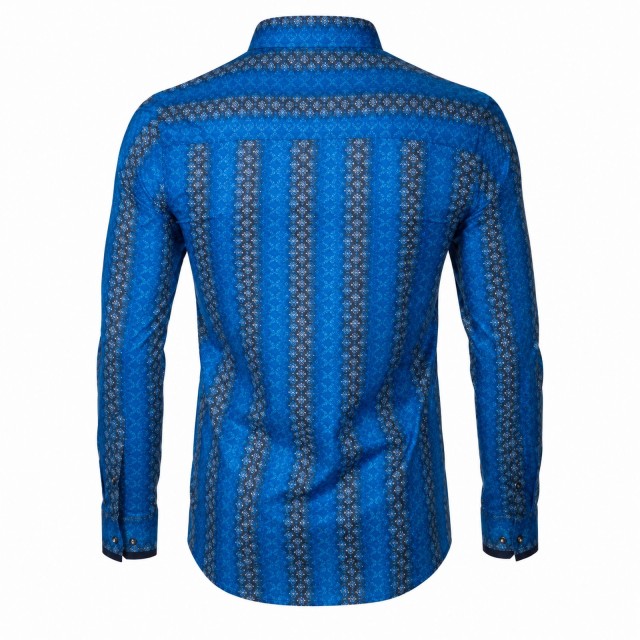 Tył koszuli męskiej Cipo Baxx Slim Fit niebieskiej