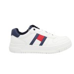 Sneakersy unisex Flag Low Cut Lace-Up off white blue Tommy Hilfiger