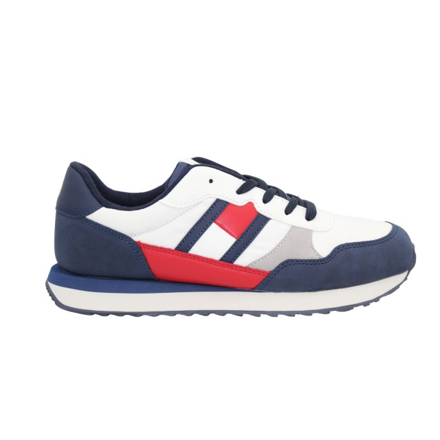 Sneakersy damskie Tommy Hilfiger Flag Low Cut biało granatowe