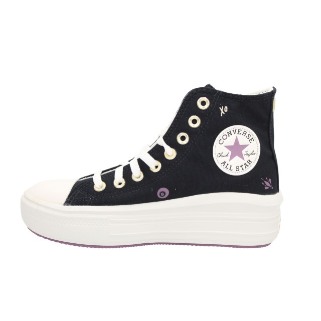 Czarne trampki platformowe Converse damskie
