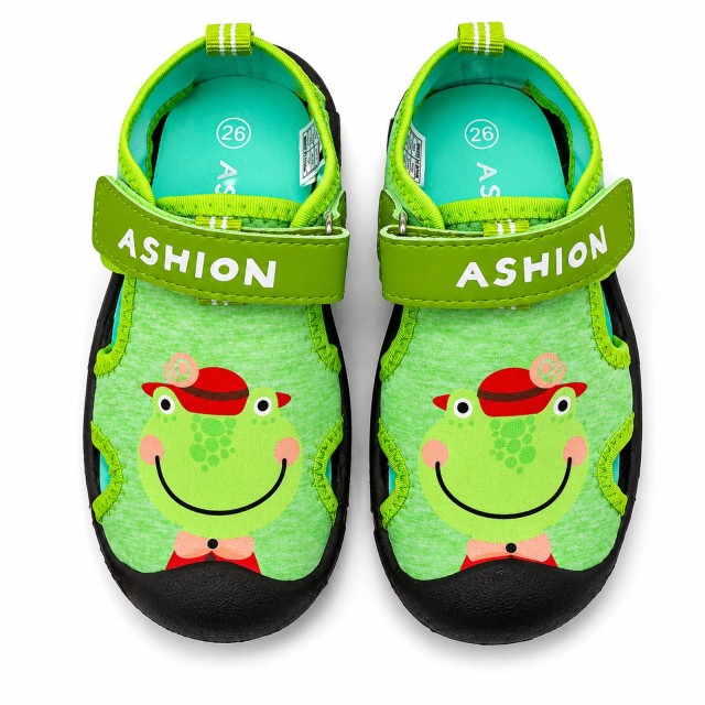 Zielone sandały dziecięce sportowe barefoot oddychające żabka Ashion