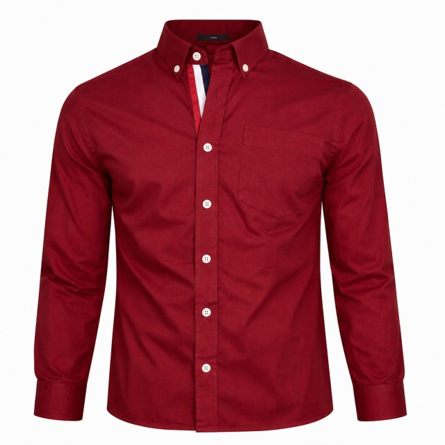 koszula męska bordowa przód slim fit elegancka do pracy