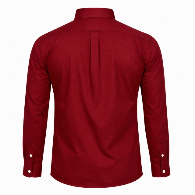 koszula męska bordowa tył dopasowany krój slim elegancka