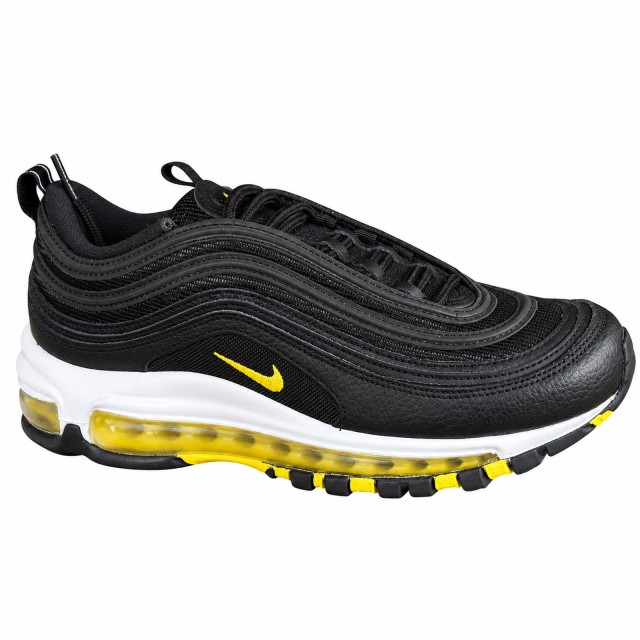 Nike Air Max 97 czarne z żółtymi akcentami – widok z boku