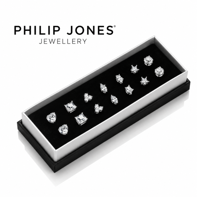 Kolczyki Philip Jones Swarovski – 7 różnych wzorów w zestawie