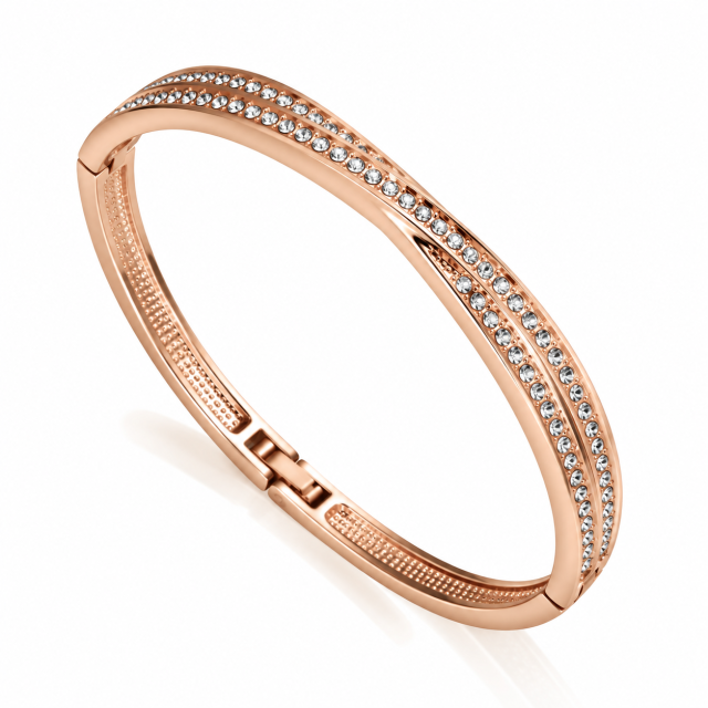 Bransoletka Philip Jones różowe złoto z kryształami Swarovski®